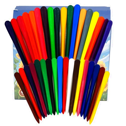 Fengirl Triangular Crayons No Dirty-Hand Crayons - 36 Colors Washable Plastic Safety and Non-Toxic Crayons for Kids, Coloring Art Supplies