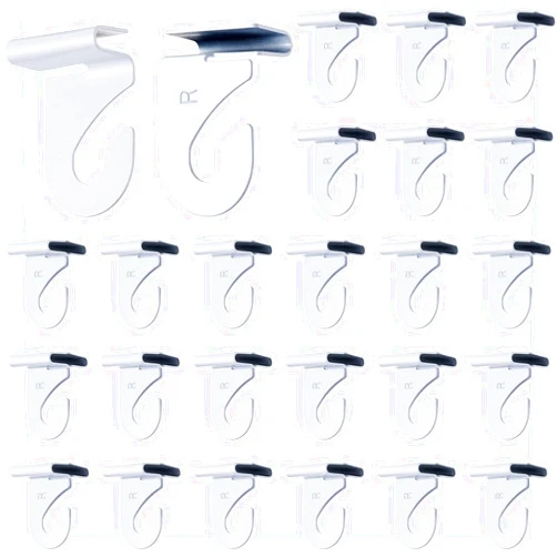 Hotop 45 Pairs Drop Ceiling Hooks for Hanging T-Bars Ceiling Clips Right and Left White Ceiling Hanger T-Bar Track Clip Suspended Ceiling Hooks Grid Clips for Classroom Decoration Hanging Plants Office