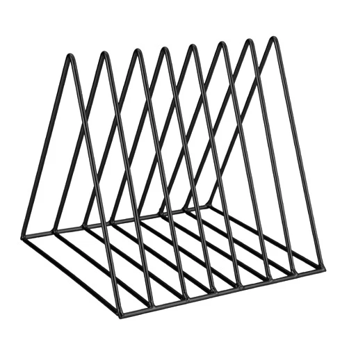 Beufee Magazine Rack Book Record Holder, Desktop Iron Storage Rack Triangle File Organizer Sorter for Office Home Decoration (Black)