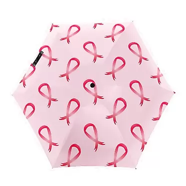 SedoiedPO Breast Cancer Awareness Pink Ribbons Unisex Mini Umbrella Lightweight 5 Fold Travel Umbrella Sun Rain Umbrella
