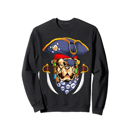 Funny Dogue De Bordeaux Dog Lovers Dogue De Bordeaux Pirate Funny Halloween Bordeaux Mastiff Sweatshirt