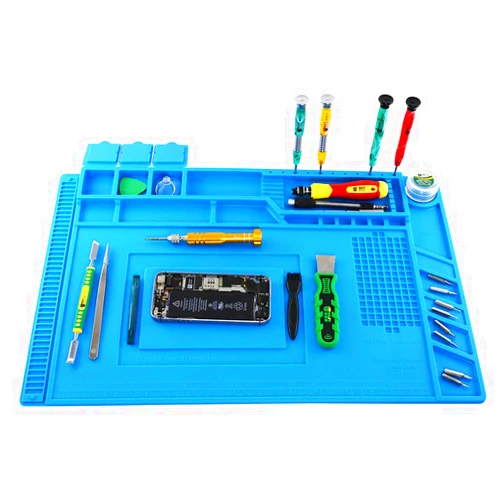 ESDELES ESD Silicone Soldering Magnetic Mat Anti-Static Insulation Heat-resistant Welding Pad Repair Tool Kit for Electronics Projects Iron BGA Resistant Solder Station Phone Watch Repair Mat Platform