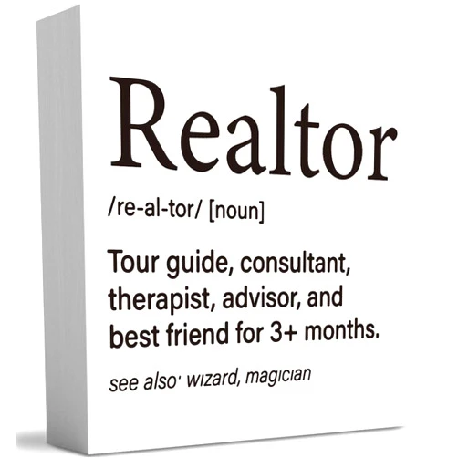 XFW Realtor Gifts, Realtor Gifts for Women Men, Realtor Definition Sign, Gifts For a Real Estate Agent, Funny New Home Decor 5 x 5 inch