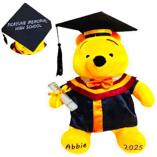 MillMB Personalized Graduation Bear with Name and Year Gifts for Grads Custom Bear with Cap Class of 2025 Plush Stuffed Bear Aminal for Graduation Day Gift