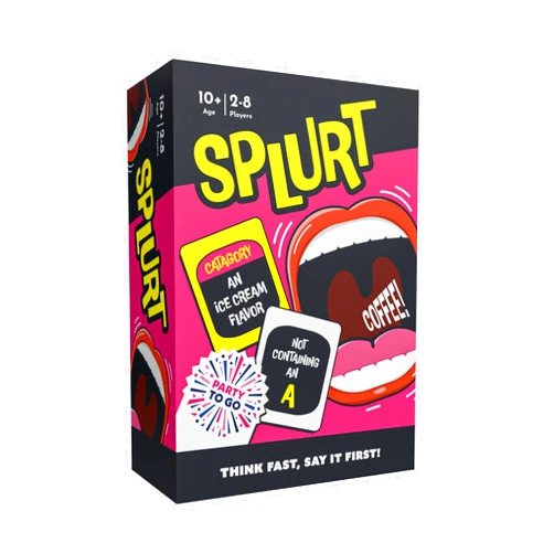 Gamewright - Party to Go - Splurt - Think Fast, Say It First - Ages 10+, 2-8 Players