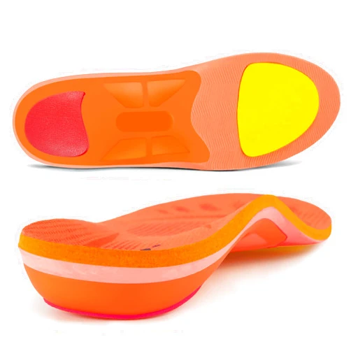 STSVZORR High Arch Support Insert Plantar Fasciitis Flat Foot Orthopedic Pain Relief Insole Men Women Standing All Day,Size US-9,length-28cm,Bright Orange