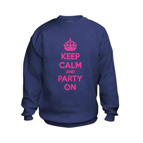 CafePress Keep calm and party on Kids Sweatshirt Kids Sweatshirt, Youth Crew Neck Sweatshirt