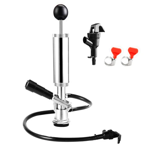 Imaictuu Beer Keg Tap Chrome-Plated Beer Pump Keg Party Pump Beer Tap for Keg 4 Inches Mini American D-System Keg Tap Beer Dispenser Picnic Beer Pump Hand Pump for Party