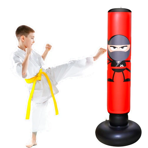 BYAOSUN Kids Punching Bag, BYAOSUN Professional Punching Bag for Kids Boys Girls PVC Kid Inflatable Boxing Bag for Kickboxing Practicing Karate Taekwondo Home Training (Unfilled)