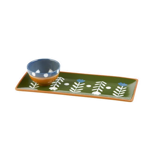 Mud Pie Dot Floral Tray & Dip Set, Bowl 2