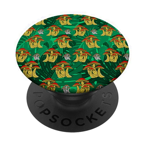 BoredKoalas Mushroom Hunt Phone Case Gifts Mushroom Leaves Pattern Toadstool Fungus Fungi Nature Gift PopSockets PopGrip: Swappable Grip for Phones & Tablets