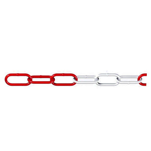 Dörner + Helmer 163101 DIN5685-1 Barrier Chain Red/White Galvanised 6 mm 1 Fret = 15 Metres