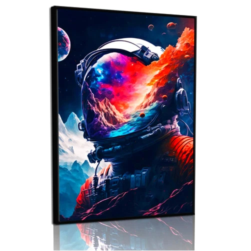 ZARTMYY Cool Astronaut Wall Art Abstract Funny Spaceman Poster Picture Colorful Fantastic Universe Space Painting Prints Surrealism Planets Cosmos Mountains And Rivers For Boys Room Canvas Decor Unframed