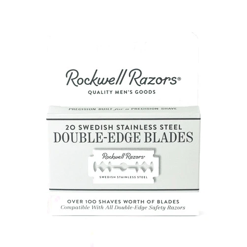 ROCKWELL RAZORS Precision-Crafted Swedish Stainless Steel Double-Edge Safety Razor Blades - Superior Sharpness for Smooth, Close Shaves - 20 Blade Pack