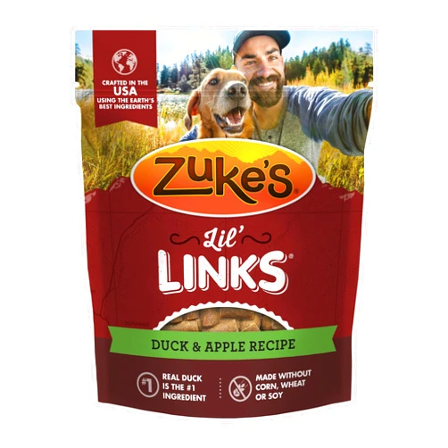 Zuke's Zuke’s Lil’ Links Dog Treats for Dogs of All Sizes, Snacking Sausage Treats for Dogs, Pet Treats made with Real Duck & Apple, 6 oz. Resealable Pouch​ - 6 oz. Bag