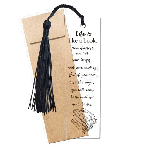 FOKCBOCM Inspirational Book Quote Bookmark Gifts for Women Acrylic Bookmark for Girls Daughter Book Lovers Sister Bookworm Birthday Christmas Stocking Stuffers for Female Friend Sister Gifts