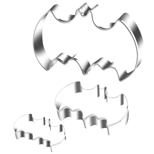 KSPOWWIN 3 Pack Cookie Cutters Set Stainless Steel Bat Shape Halloween Biscuit Cookie Cutter (3 Pieces Cookie Cutters)