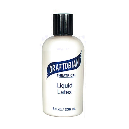 Graftobian Liquid Latex SFX Makeup - Professional Skin Safe Adhesive for Special Effects and Body FX, For Theatrical Stage, Cosplay, and Halloween Makeup, 8 ounces
