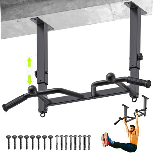 SELEWARE Heavy Duty Welded Pull Up Bar, Versatile Doorway Wall Mount, Joist Mounted, and Ceiling Mounted Chin Up Bars, Thick Metal Sturdy Construction for Full Body Workouts Support 500 lbs