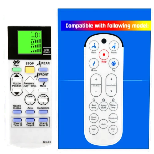XIVUE Replacement Remote Control for Brondell Bidet Toilet Seat Swash S1400 (Also Work with S1200 S1000 S900 S300 CL825) with Mounting Bracket, White, B620240102B06(Bro-01_zhijia)