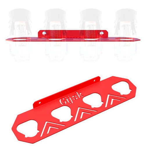 Gijok Battery Holder for Milwaukee M12, Mount 4 Slot Wall Mount for Milwaukee 12V, Batteries12V Battery Holder Milwaukee (Milwaukee 12v-Red)
