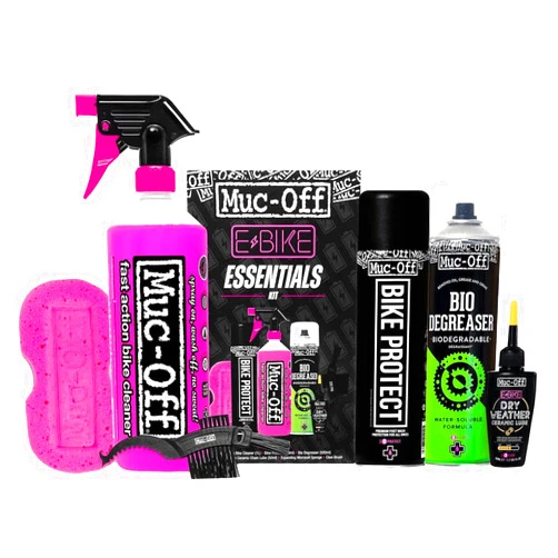 Muc-Off Muc Off eBike Essentials Kit - Bike Cleaning Kit, Bike Maintenance Kit for Electric Bikes - Includes Bike Wash and Bike Chain Lube