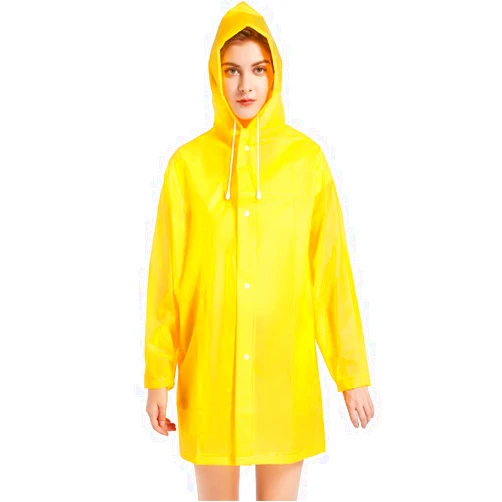 LANSHULAN Women Yellow Raincoat Jacket,Unisex Kids Clear EVA Rain Coat Costume