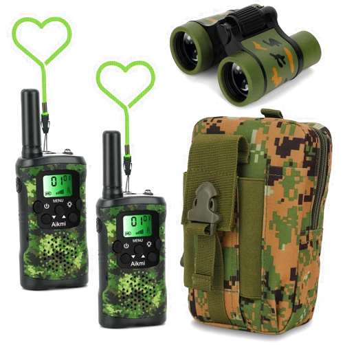 Aikmi Walkie Talkies for Kids Toys Boys Aged 5+ Outdoor 2 Way Radio 22 Channel 3 Miles Range Camp Hunt Adventure Game Birthday 6 7 8 9 10 Year Old Gifts (Green)
