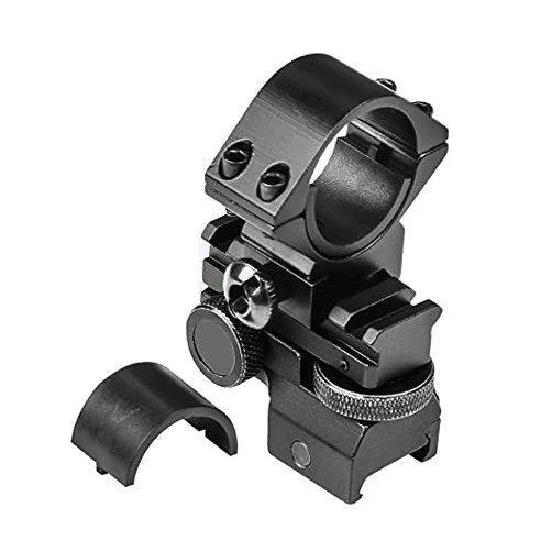 Odepro AS004 Windage and Elevation Adjustable Night Vision IR Light Scope Mount Picatinny Rail Mount with 25.4mm and 30mm Rings for Flashlight Scope Optic Torch