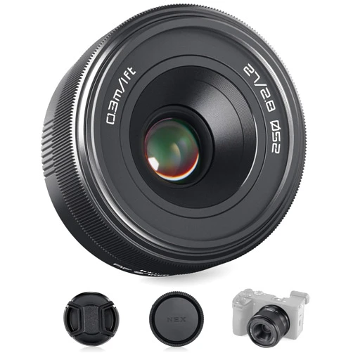 NEEWER 27mm F2.8 APS-C Autofocus Lens Compatible with Sony E Mount Cameras, AF STM Large Aperture Lens for ZV-E10 A5100 A6100 A6300 A6400 A6500 A6600 NEX-5T NEX-5N NEX-7, LS-50