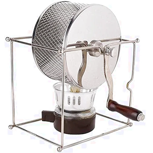 SZYARA Hand Crank Coffee Bean Roaster with Handle Manual Coffee Bean Roaster Household Drum-Type Electric Coffee Bean Roaster Small Household Grain