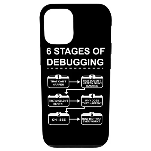 Developer Coder Coding PC Present, Tee and design iPhone 12/12 Pro 6 Stages of Debugging design Programming Computer Science Case