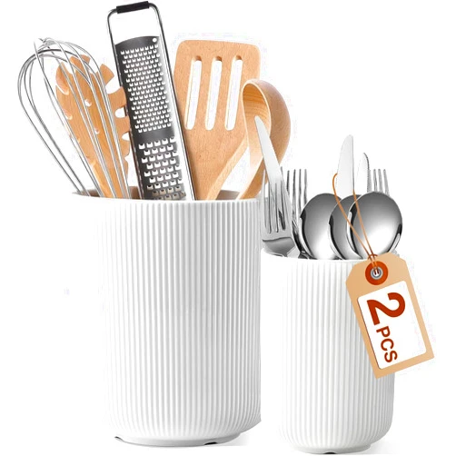 Mfacoy Large Kitchen Utensil Holder Set of 2, 7.3