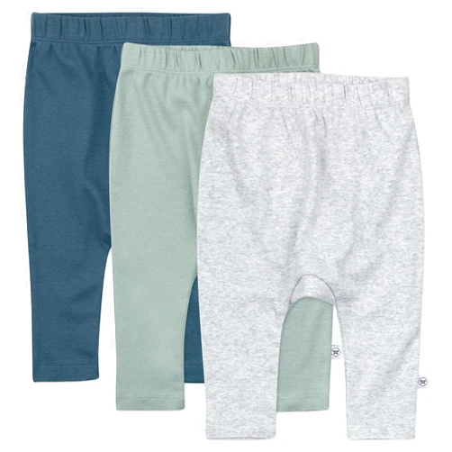HonestBaby Multipack Harem Pants Roomy Fit Pull on Bottoms 100% Organic Cotton for Infant Baby Boys, Girls, Unisex
