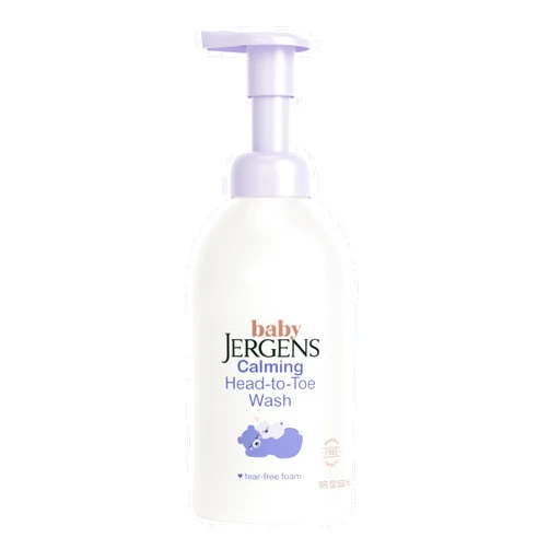Jergens Baby Calming Head to Toe Foaming Wash, Baby Shampoo and Body Wash, Baby Shampoo Tear Free, Kids Foaming Body Wash, 18 Fl Oz