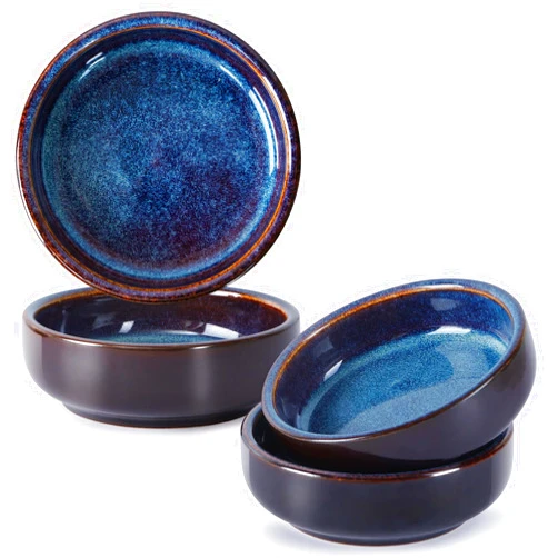 NUTRIUPS 3.2 inch Soy Sauce Dish Set of 4 Dipping Bowls 2 oz Ceramic Small Bowls for Side Dishes