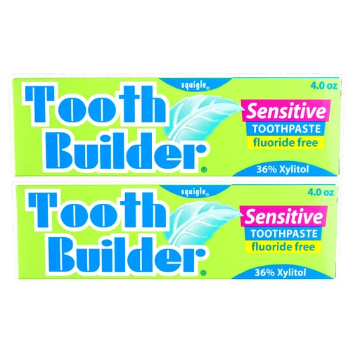 Squigle Tooth Builder SLS Free Toothpaste (Stops Tooth Sensitivity) Prevents Canker Sores, Cavities, Perioral Dermatitis, Bad Breath, Chapped Lips - 2 Pack