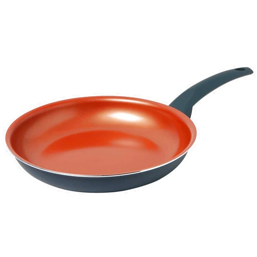 IKO Copper Ceramic Non Stick Fry Pan Dishwasher Safe with Soft Touch Handle (Blue, 10 Inch)