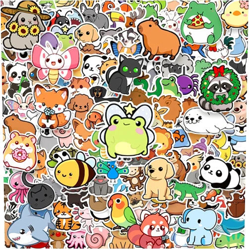 SLNCWTR 200PCS Animal Stickers for Kids,Cute Sticker for Water Bottle Guitars Laptop,Fun Waterproof Vinyl Kawaii Animals Decal Pack for Boys Girls Teachers Teenagers,Classroom Prizes for Students