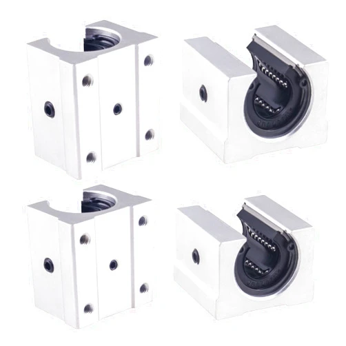 Creabygirls 4PCS SBR20UU Linear Bearings Aluminum Slide Block 20mm Open Linear Ball Slide Units for 20mm Linear Guide Rail SBR20