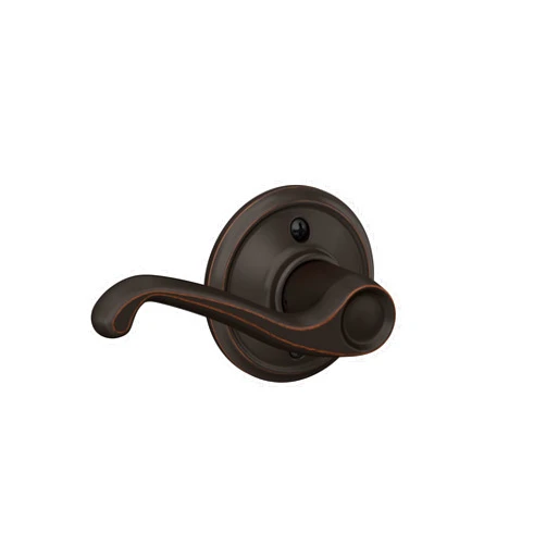 Schlage F170 FLA 716 RH Right Handed Flair Door Lever, One Sided Non-Turning Dummy Door Handle, Aged Bronze