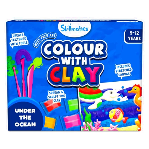 Generic Skil.lmatics Art & Craft Kit - Colour with Clay, No Mess Art, Create a Clay Canvas of Under The Ocean, Gifts for Ages 5 to 12
