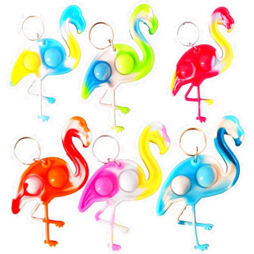 PSDFH 30 Packs Funny Summer Present Unique Mini Flamingo Assorted fidgets Bubble Toys for Kids Children Classroom Students Gifts from Teacher,Birthday Party Favors