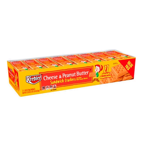 Keebler Value Pack Cheese and Peanut Butter Sandwich Crackers, 4 Count