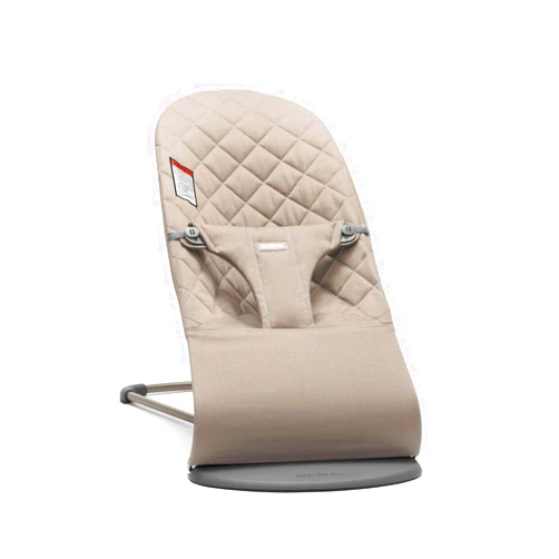 BabyBjörn Bouncer Bliss, Sand Gray, Woven, Classic Quilt | 2-in-1 Adjustable Baby Bouncer Seat and Toddler Chair, Newborn to Toddler (8-29 lbs), 4 Positions, Lightweight & Portable