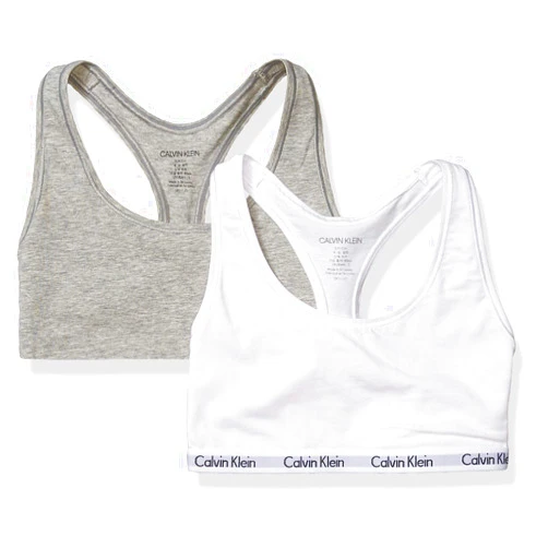 Calvin Klein Women's Carousel Logo Bralette Large Grey Heater/White