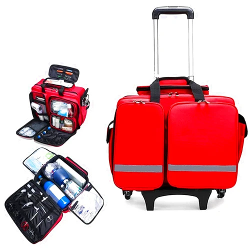 IOCCIOBB Portable First Aid Kit Bag, Professional First Aid Kits Storage Medical Bag with Inner Dividers, Large Capacity(A)