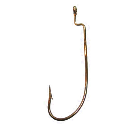 Lazer Sharp EAGLE CLAW Lazer Sharp L045G-1/0 Z-Bend Rotating Worm Hook, 8 Piece (Bronze)