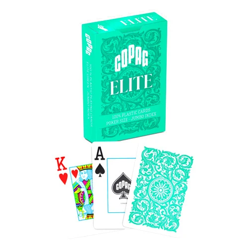 Copag Elite 100% Plastic Playing Cards, Poker Size (Standard) Jumbo Index Single Deck (Green)