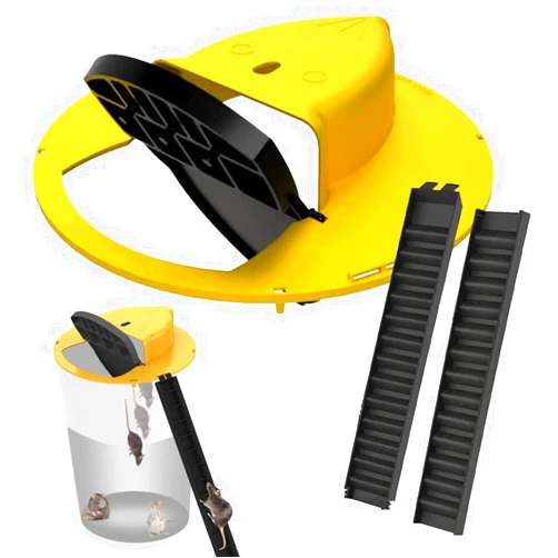 SahraFK Mouse Trap - Auto Reset - Bucket Lid Mouse Trap - Rat Trap - Reusable Trap Door Style - Multi Catch Mice Control Traps - No Mess, No Touch - Mess-Free Mouse Trap Solution for Indoor & Outdoor Use